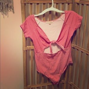 LA Hearts Tie Front Bodysuit